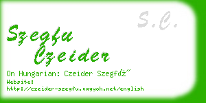 szegfu czeider business card